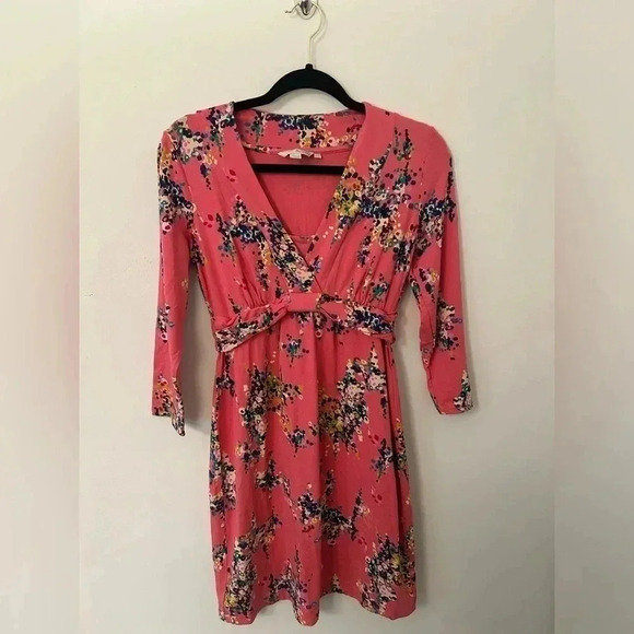 Boden Pink Floral Knee Length Dress WL733 - Picture 1 of 4